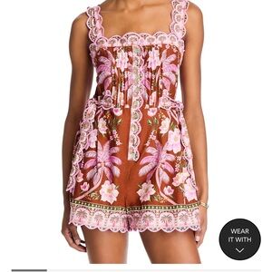 Farm Rio Palm Dream Brown Printed Romper